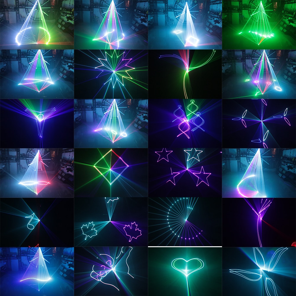 3W RGB Animation Laser Light Full Color Stage 3D Laser High Brightness Laser Beam Pattern Laser Light