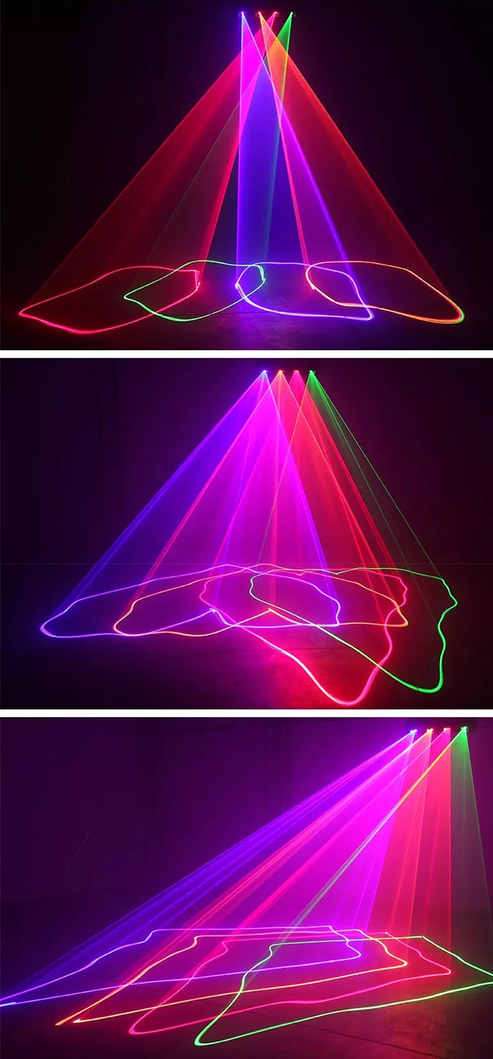 4-Head laser light red green yellow purple 4-color scan light dj animated line laser