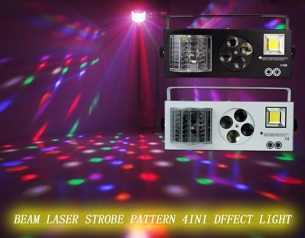 2 pcs strobe+beam+Laser+Laser 4in1 effect light family gathering KTV leisure 4in1 party dj light
