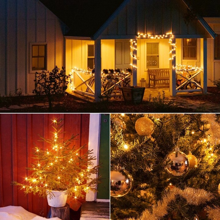 32M Solar String Lamps Xmas Waterproof Outdoor Garden Lighting Christmas Holiday Decoration Fairy Lights Navidad New year