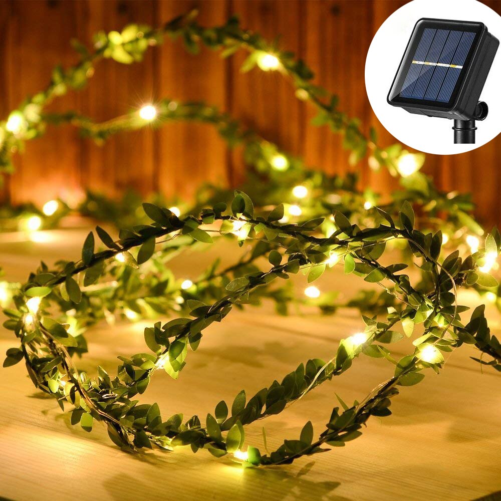 LED Outdoor Solar Lamp String Lights 50100 LEDs Leaf Fairy Garland Christmas Party Waterproof Solar Lights for Garden Decor