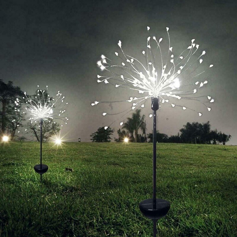 Solar Powered Outdoor Grass Globe Dandelion Fireworks Lamp 90/150 LED for Garden Lawn Landscape Lamp Holiday Light