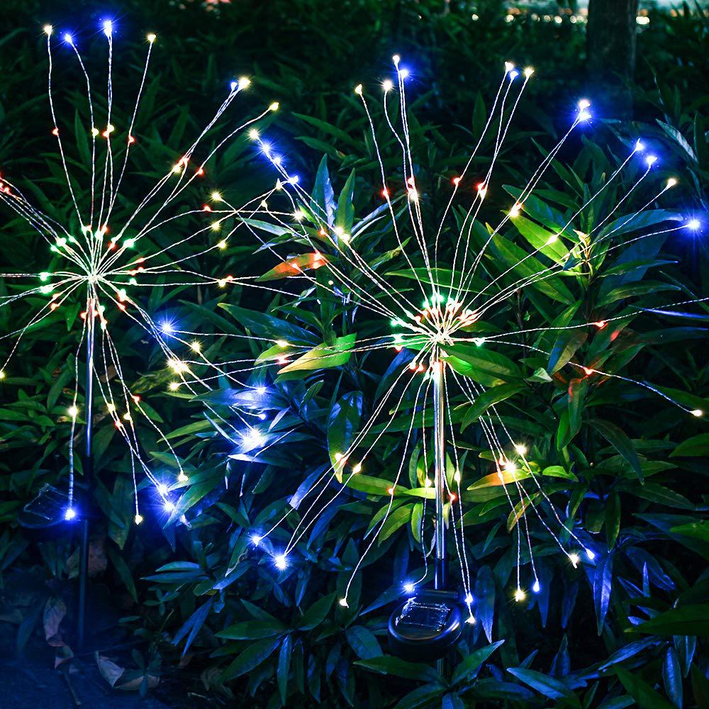 Solar Powered Outdoor Grass Globe Dandelion Fireworks Lamp 90/150 LED for Garden Lawn Landscape Lamp Holiday Light