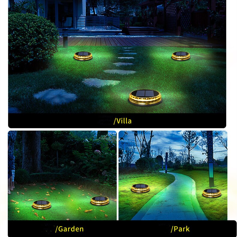 Waterproof Garden Pathway Deck Lights LED Lamp for Home Garden yard Driveway Lawn Road Lamp Outdoor Solar Powered Ground Light
