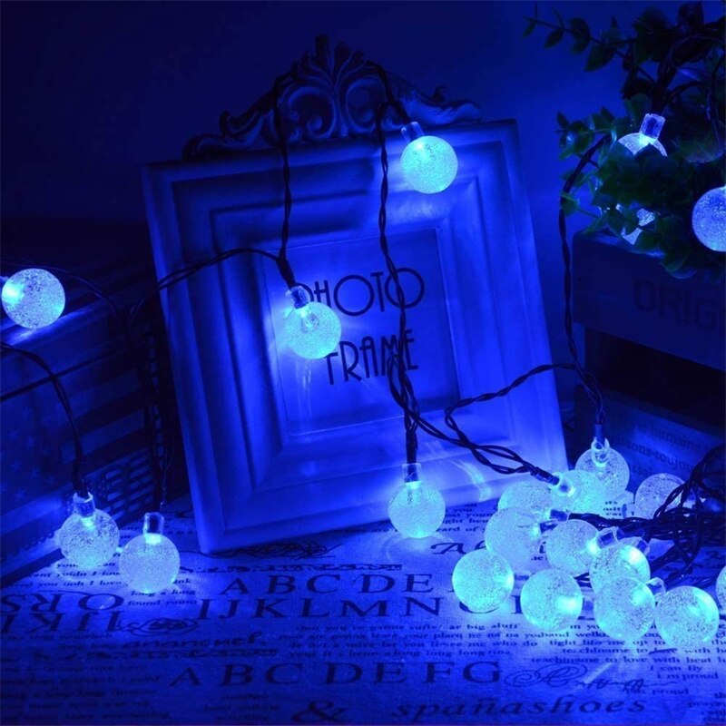 Navidad Solar String Lights New year Outdoor Led Crystal Globe Lights with Patio Light Garden Party Merry Christmas Decoration