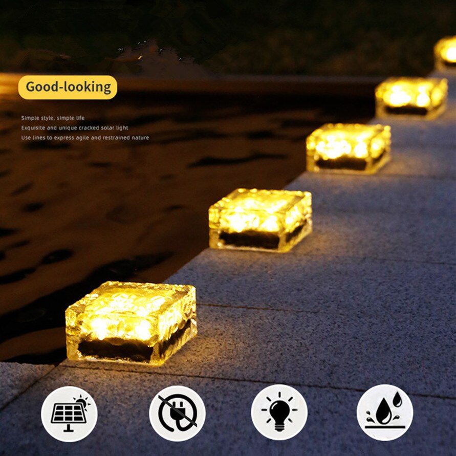 Waterproof Ice Solar Garden Lights for Outdoor Night Light Square Balcony Romantic Star Light 2 PCS Holiday Lighting