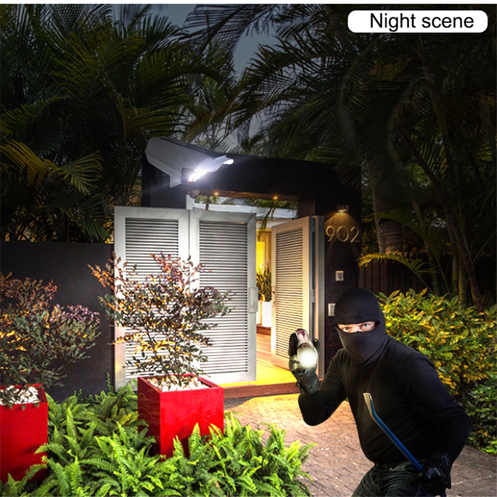 Solar Led Light Outdoor Motion Sensor Solar Light Street Spotlight Security Simulation Fake Dummy Camera 77 LED Lamp Garden