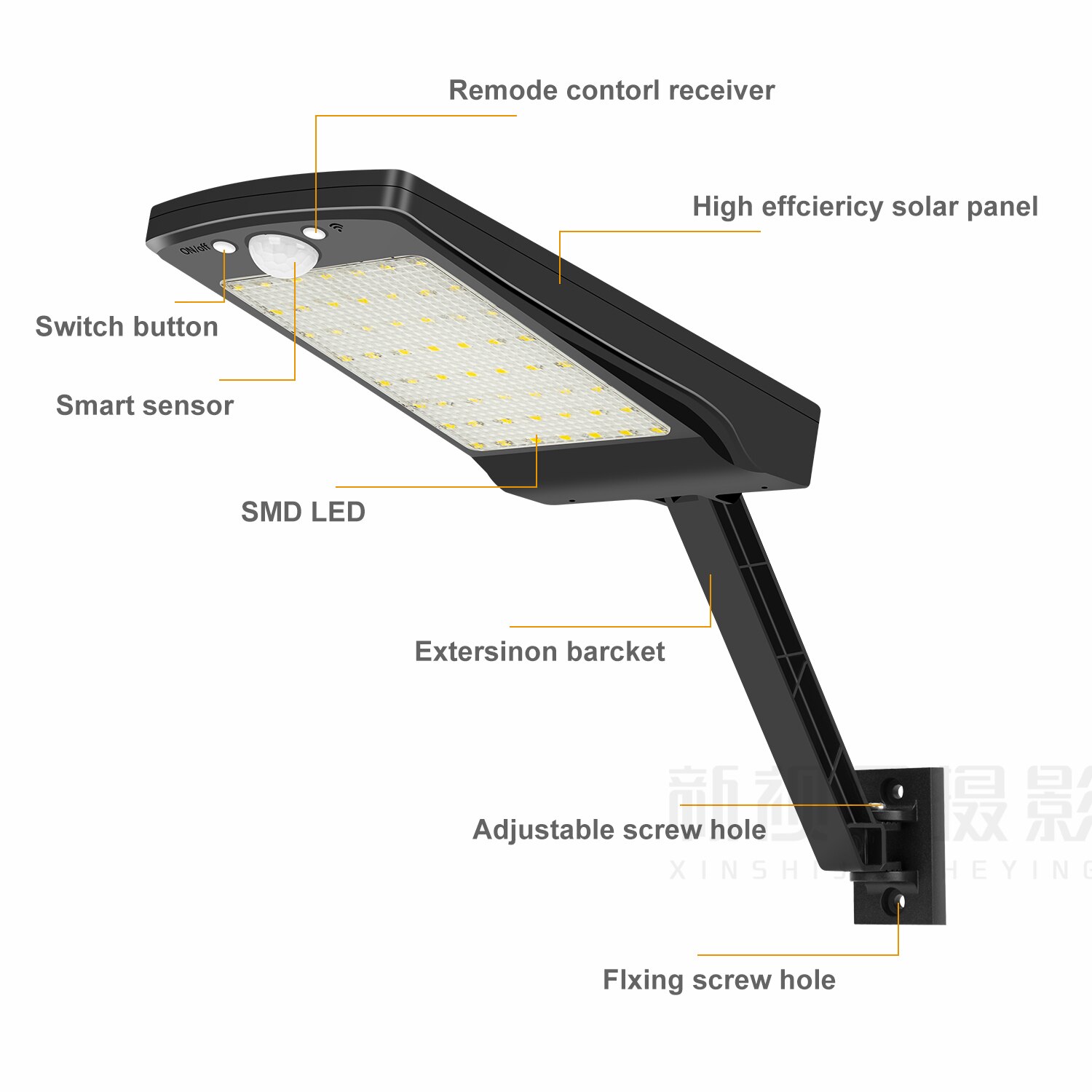 56 led Solar Light Outdoor LED Solar Power Street Wall Lamp IP65 Waterproof remote Control PIR Motion Sensor solar garden Lamp