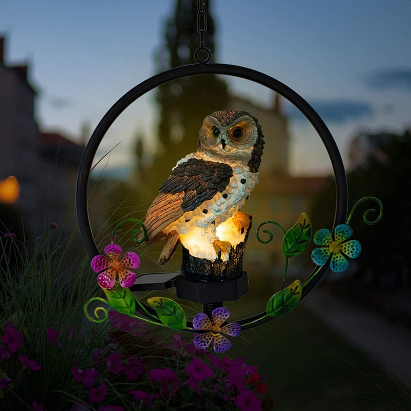 Solar Light LED Owl Hanging Lamp Garland Waterproof Garden Light Hanging Outdoor Fairy Lights for Solar Lamp Garland Garden