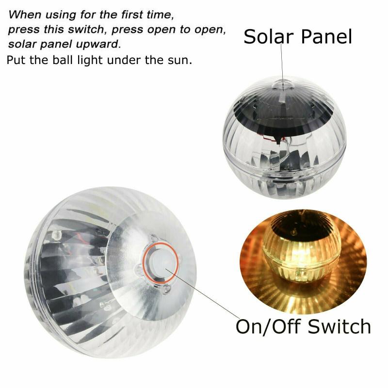 Floating Underwater Light Waterproof Solar Lamp Floating LED Light Underwater Light for Fish Tank Pond Swimming Pool Wedding