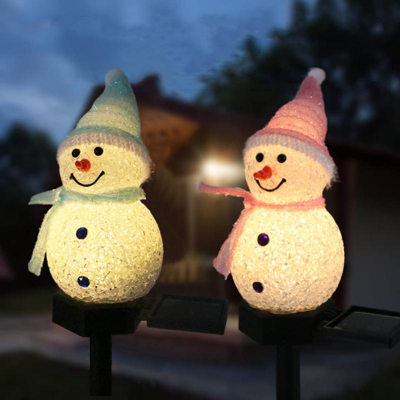 Solar Snowman Garden Lawn Lights Garden Landscape Decoration Lights Christmas Led Outdoor Plug Lights Waterproof yard Art Light