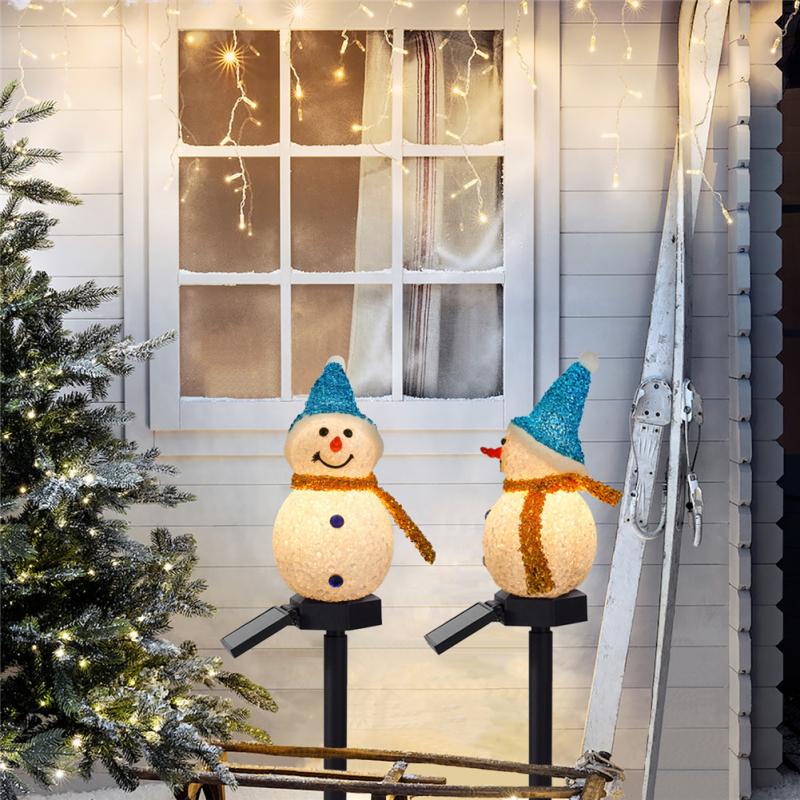Solar Snowman Garden Lawn Lights Garden Landscape Decoration Lights Christmas Led Outdoor Plug Lights Waterproof yard Art Light