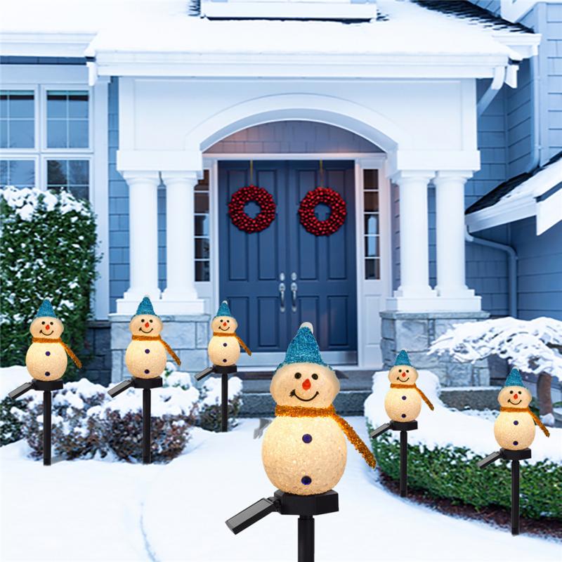 Solar Snowman Garden Lawn Lights Garden Landscape Decoration Lights Christmas Led Outdoor Plug Lights Waterproof yard Art Light
