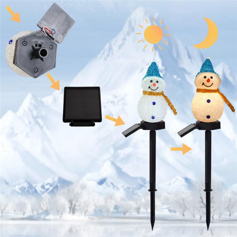Solar Snowman Garden Lawn Lights Garden Landscape Decoration Lights Christmas Led Outdoor Plug Lights Waterproof yard Art Light