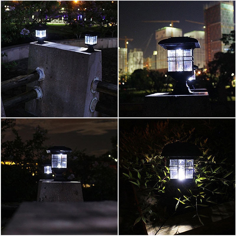 Outdoor Courtyard Solar Light LED Outdoor Waterproof Column Head Lamp Garden Decoration Safety And Energy Saving Solar Wall Lamp