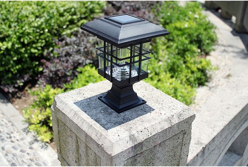 Outdoor Courtyard Solar Light LED Outdoor Waterproof Column Head Lamp Garden Decoration Safety And Energy Saving Solar Wall Lamp