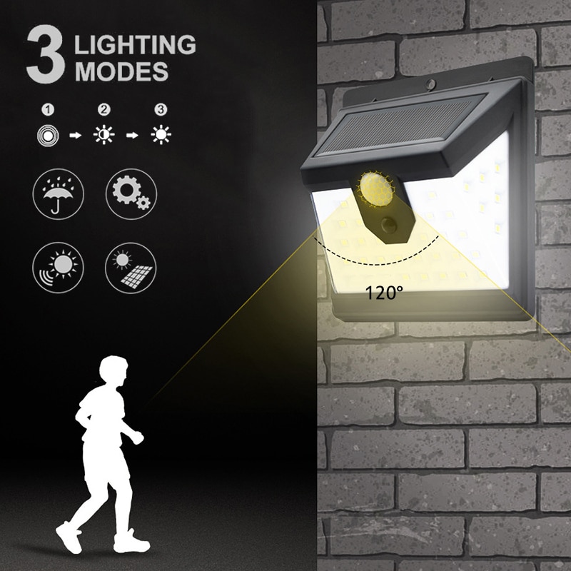 1/2/4pcs 40 LED Solar Power PIR Motion Sensor Wall Lights Waterproof Lamp Solar Porch Garden Solar Light Smart Outdoors Lights