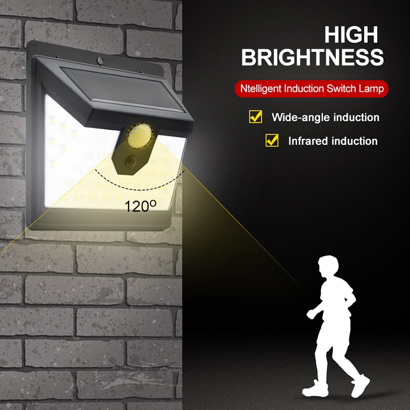 1/2/4pcs 40 LED Solar Power PIR Motion Sensor Wall Lights Waterproof Lamp Solar Porch Garden Solar Light Smart Outdoors Lights
