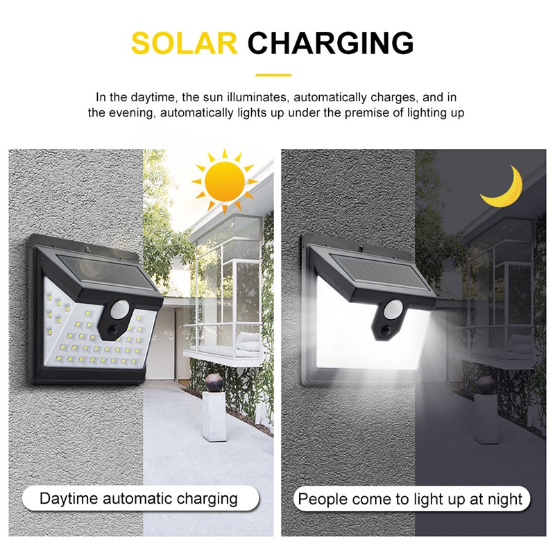 1/2/4pcs 40 LED Solar Power PIR Motion Sensor Wall Lights Waterproof Lamp Solar Porch Garden Solar Light Smart Outdoors Lights