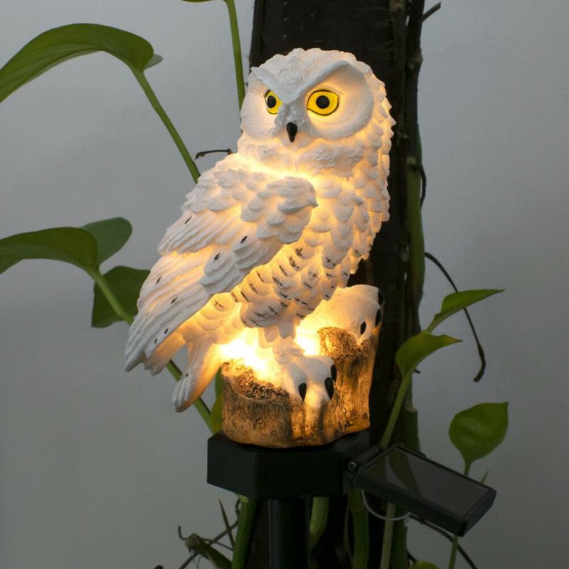 Unique Owl LED Solar Garden Lights Lawn Ornament Solar Outdoor Light Novelty Sculptures Lamp Waterproof yard Decor Creative Lamp
