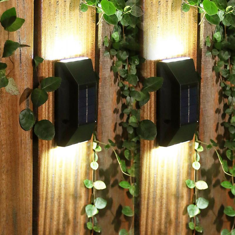 Solar Lights Solar Power Step Lamp Outdoor Waterproof 6 Led Solar Garden Light for Front Door Deck Wall Fence Decoration Lamp