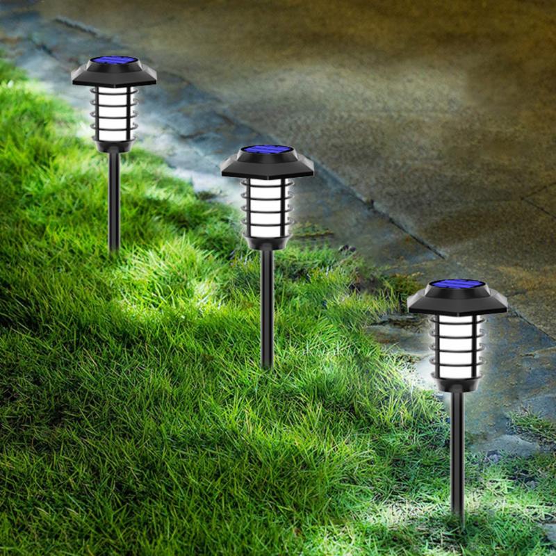 2Pcs Outdoor Solar Flame Lights Waterproof Bright White Lights Torch Lamp Waterproof Garden Lawn lamp for Christmas Garden Patio