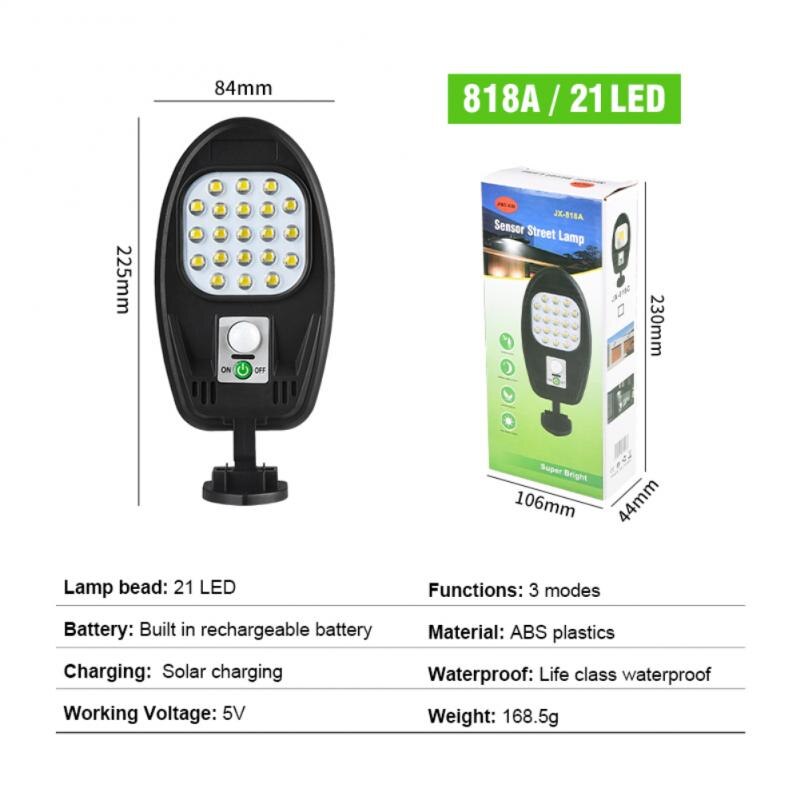Solar Led Light Outdoor with Remote Control Wall Light COB LED Waterproof Human Induction Street Lamp Outdoor Sensor Street Ligh