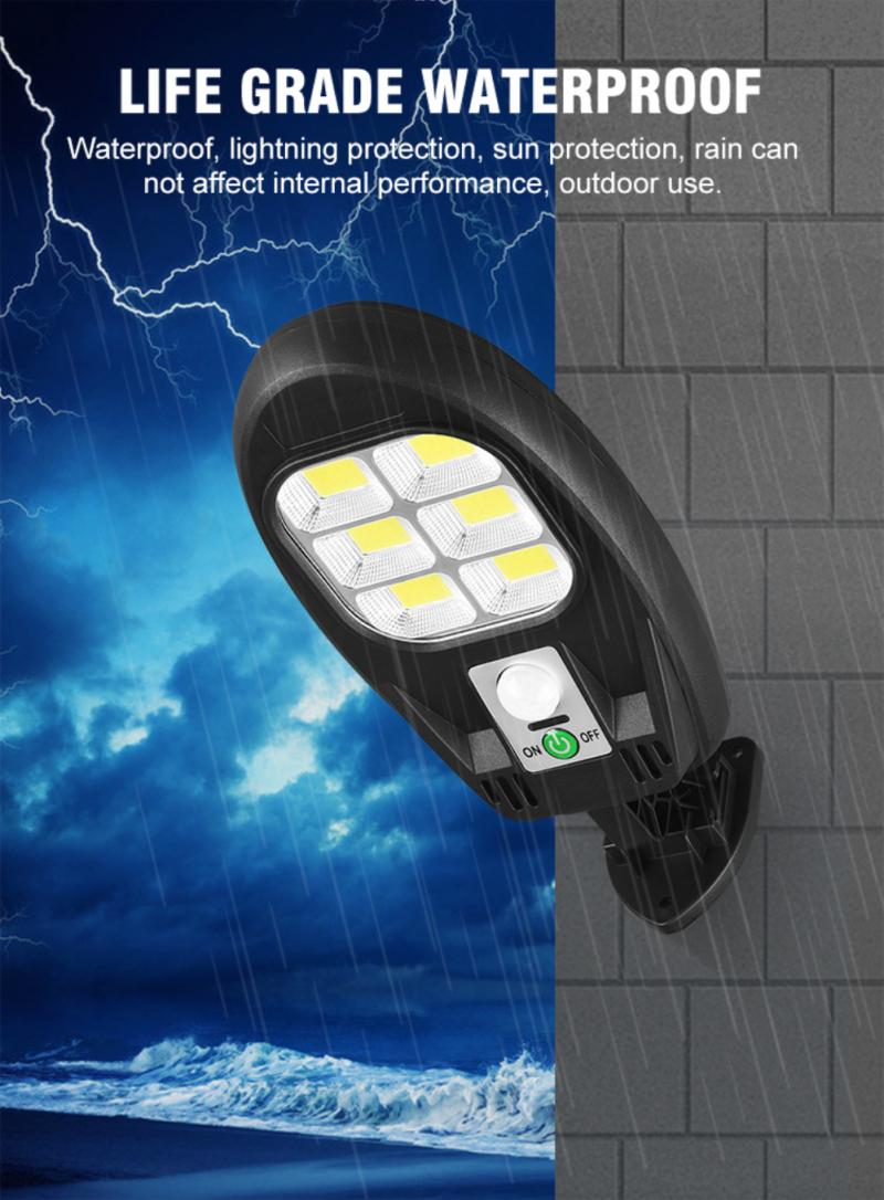 LED Solar Light 3 Modes Outdoor Wall Lamp Solar Charging Sunlight Waterproof Motion Sensor Street Light for Fences Driveways