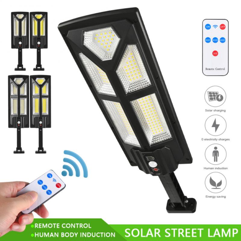 Large Solar Street Light Outdoor Solar Sensor Street Lamp With Remote Control Waterproof Wall Lamp For Garden Lawn Courtyard