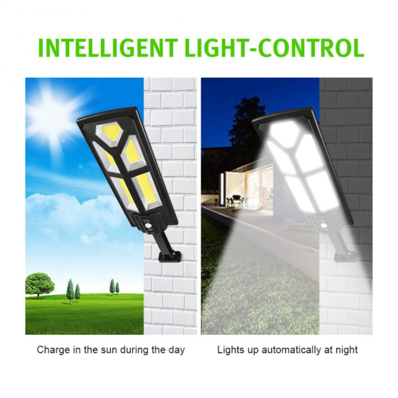 Large Solar Street Light Outdoor Solar Sensor Street Lamp With Remote Control Waterproof Wall Lamp For Garden Lawn Courtyard