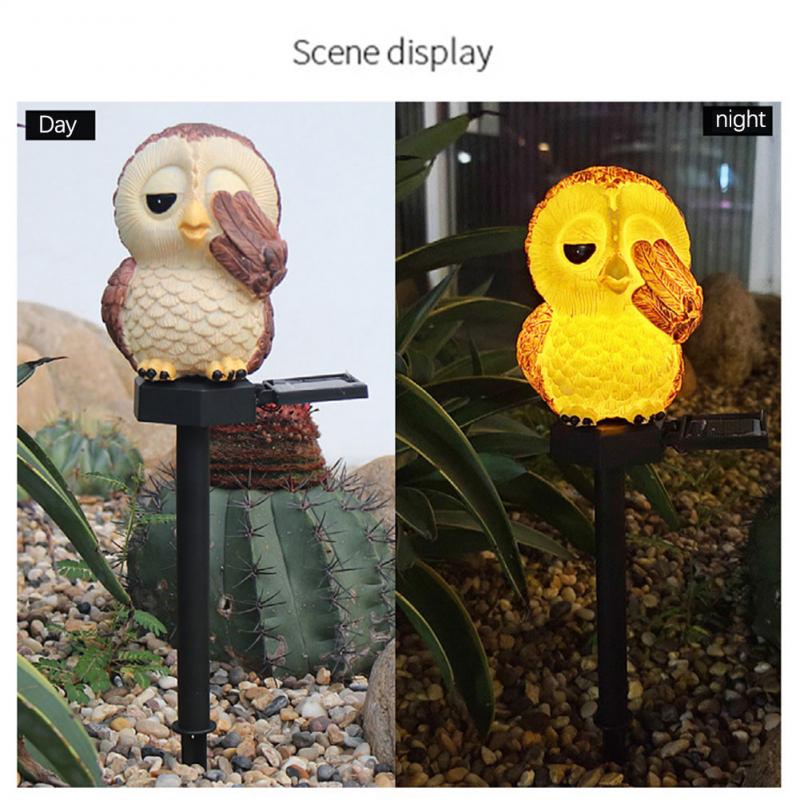 Christmas Lights Outdoor Solar Owl Lawn Light Christmas Garden Decoration Pixie Ornament Waterproof Lamp Festoon Led Lights