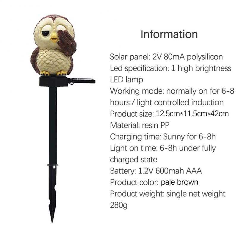 Christmas Lights Outdoor Solar Owl Lawn Light Christmas Garden Decoration Pixie Ornament Waterproof Lamp Festoon Led Lights