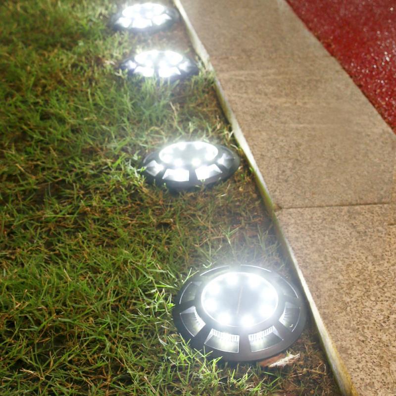 Solar Underground Light for Garden Outdoor Waterproof Solar Ground Lights Auto-sensing Landscape Lights for Garden Lawn Pathway