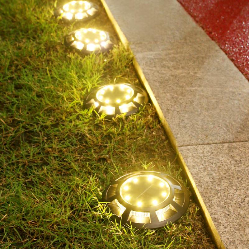 4Pcs Solar Garden Decoration Underground Lamp Waterproof Park Villa Lighting Outdoor Landscape Lawn Lamp For Garden Lawns yard