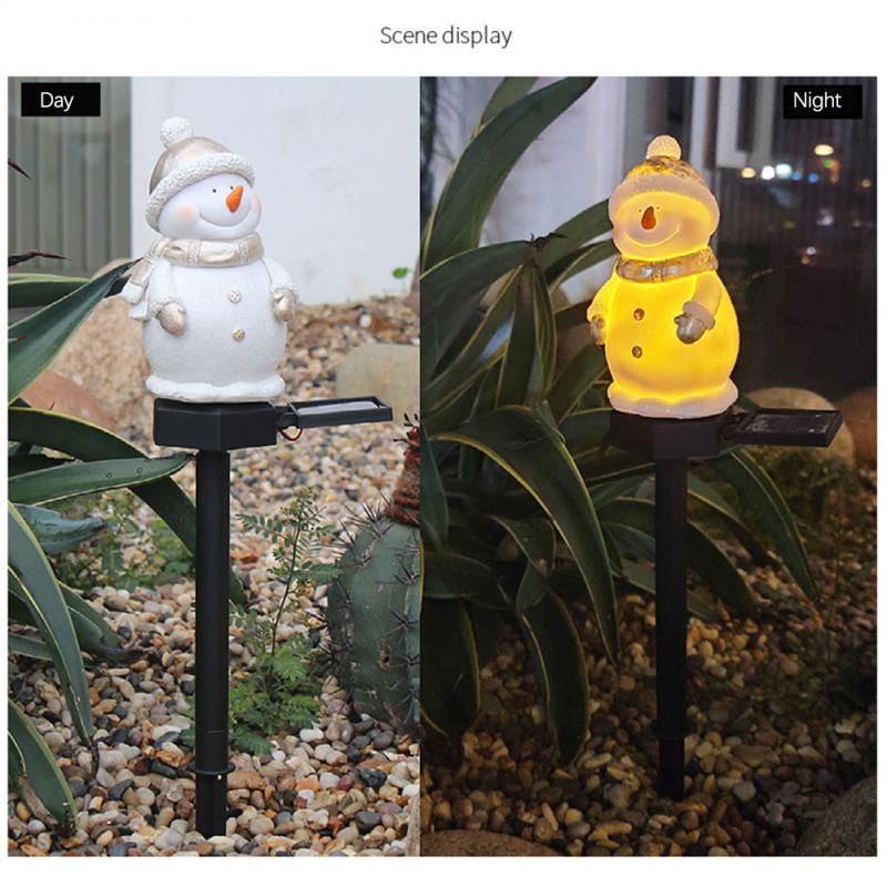 2pcs Solar Christmas Tree Light Snowman Lawn Ornament Waterproof Lamp Light Outdoor Solar Lamps Unique Christmas Decor for Home