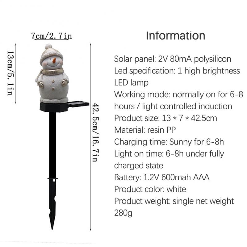 2pcs Solar Christmas Tree Light Snowman Lawn Ornament Waterproof Lamp Light Outdoor Solar Lamps Unique Christmas Decor for Home