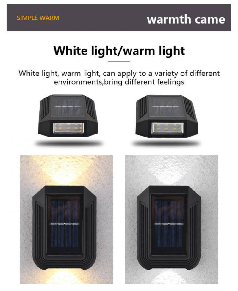 Solar Lights Solar Power Step Lamp Outdoor Waterproof 6 Led Solar Garden Light for Front Door Deck Wall Fence Decoration Lamp