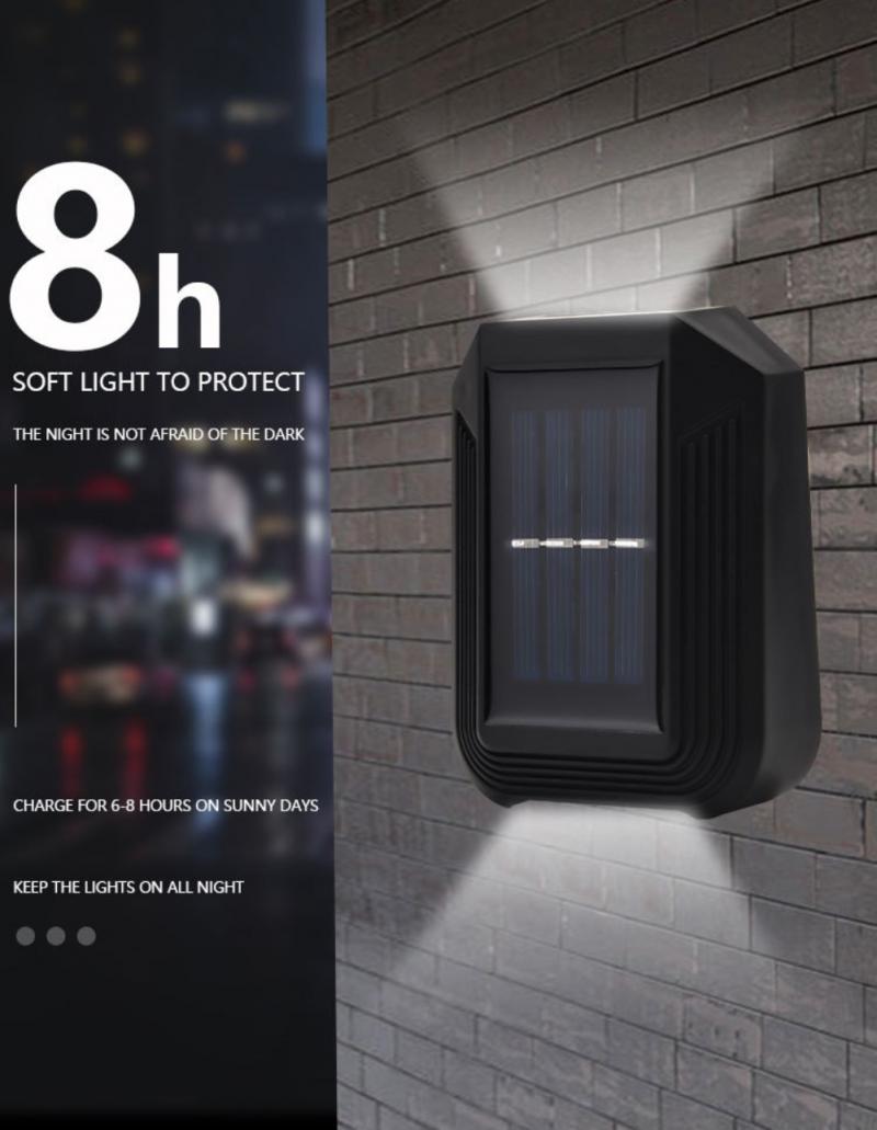 Solar Lights Solar Power Step Lamp Outdoor Waterproof 6 Led Solar Garden Light for Front Door Deck Wall Fence Decoration Lamp