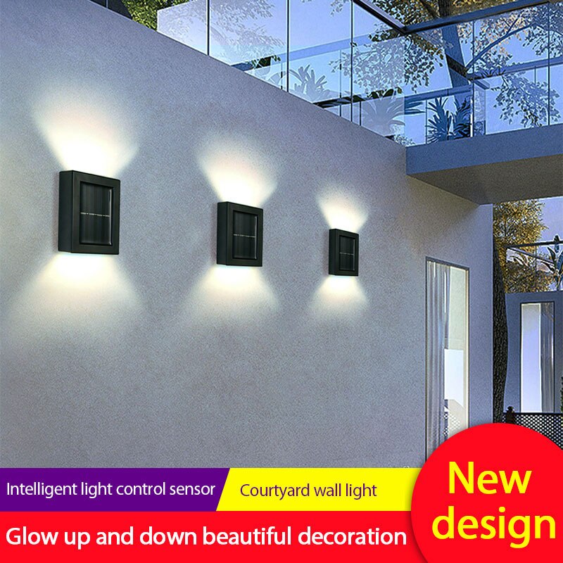 4pc Stainless Steel Solar Lamp Outdoors Garden Wall Lamp Stair Lights Waterproof Sunlight Powered for Garden Decor