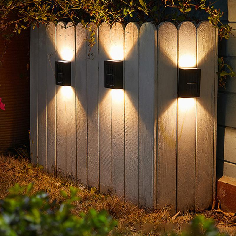 2-4pcs Outdoor LED Solar Light Solar Garden Waterproof Wall Lamp Light Up And Down Garden Decorative Street Lamps