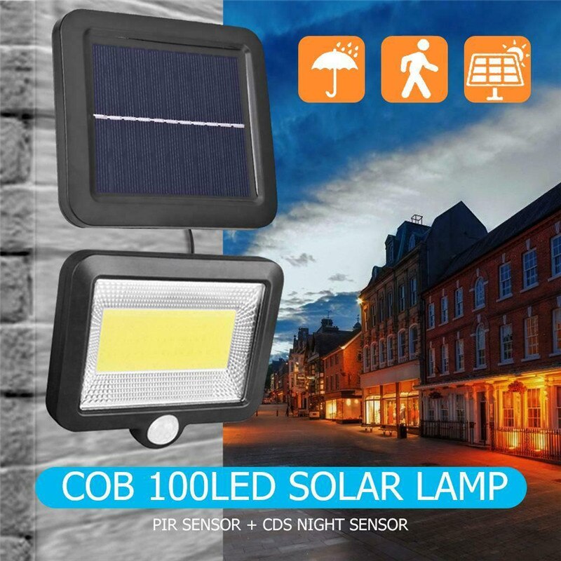 2Pcs 100 LED Solar Light Outdoor PIR Motion Outdoor Solar Lamps Solar Garden Light Security Street Flood Wall Lamp Split Light