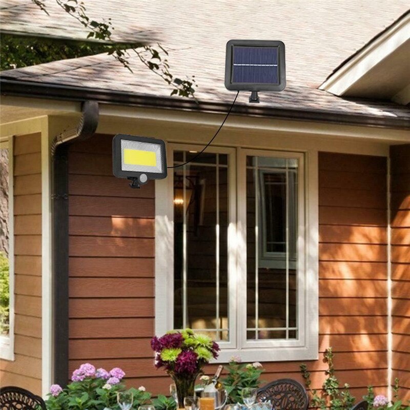 2Pcs 100 LED Solar Light Outdoor PIR Motion Outdoor Solar Lamps Solar Garden Light Security Street Flood Wall Lamp Split Light
