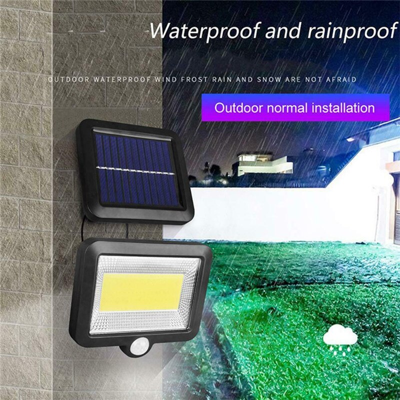2Pcs 100 LED Solar Light Outdoor PIR Motion Outdoor Solar Lamps Solar Garden Light Security Street Flood Wall Lamp Split Light