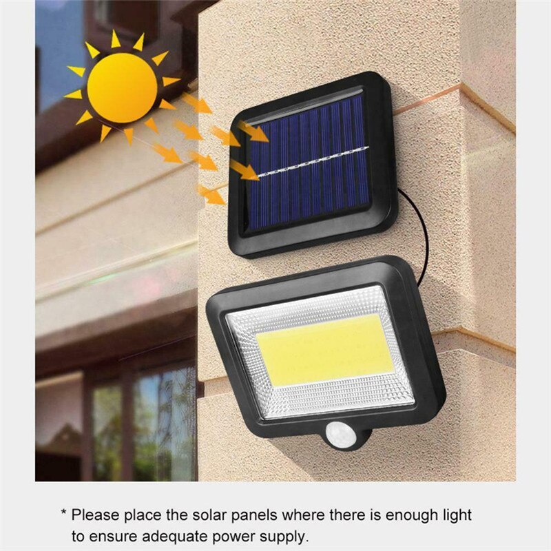 2Pcs 100 LED Solar Light Outdoor PIR Motion Outdoor Solar Lamps Solar Garden Light Security Street Flood Wall Lamp Split Light