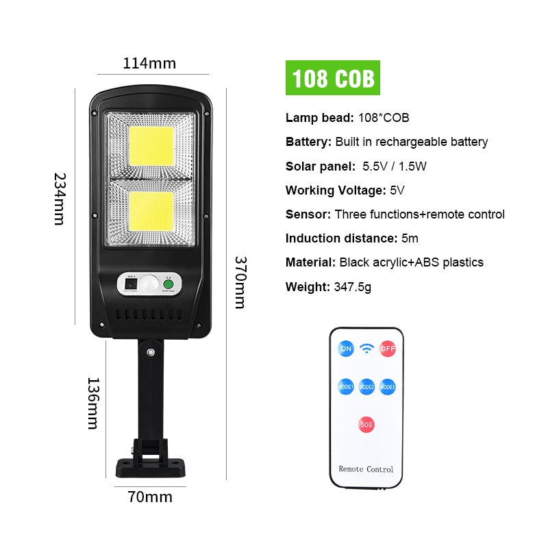 LED Solar Light Power Motion Sensor Garden Wall Lamp Waterproof Solar Lamp Outdoor Remote Sensor Wall Light Street Lamp