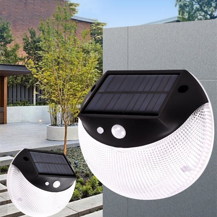 Round LED Solar Power Light PIR Motion Sensor Outdoor Solar Lamps Garden Security Wall Lamp Waterproof Outdoor Lighting