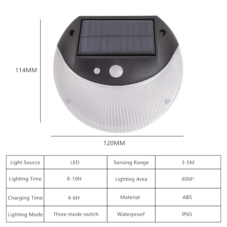 Round LED Solar Power Light PIR Motion Sensor Outdoor Solar Lamps Garden Security Wall Lamp Waterproof Outdoor Lighting