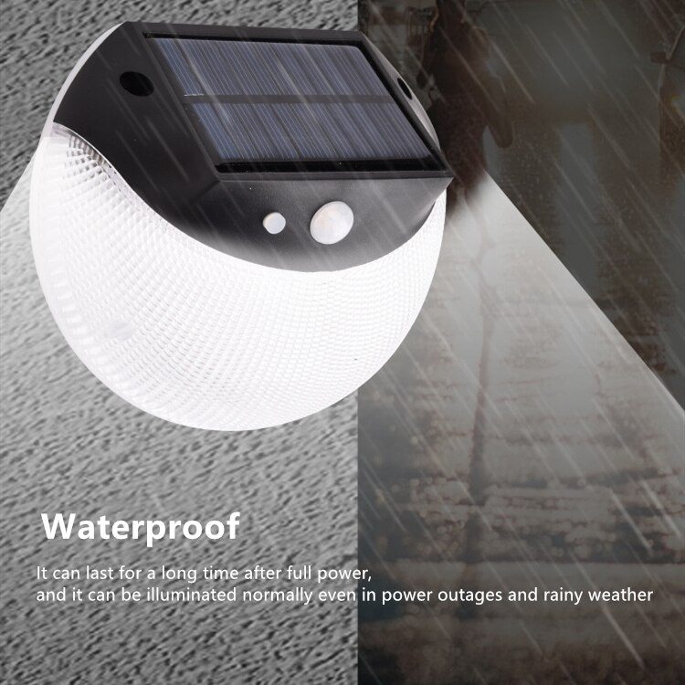 Round LED Solar Power Light PIR Motion Sensor Outdoor Solar Lamps Garden Security Wall Lamp Waterproof Outdoor Lighting