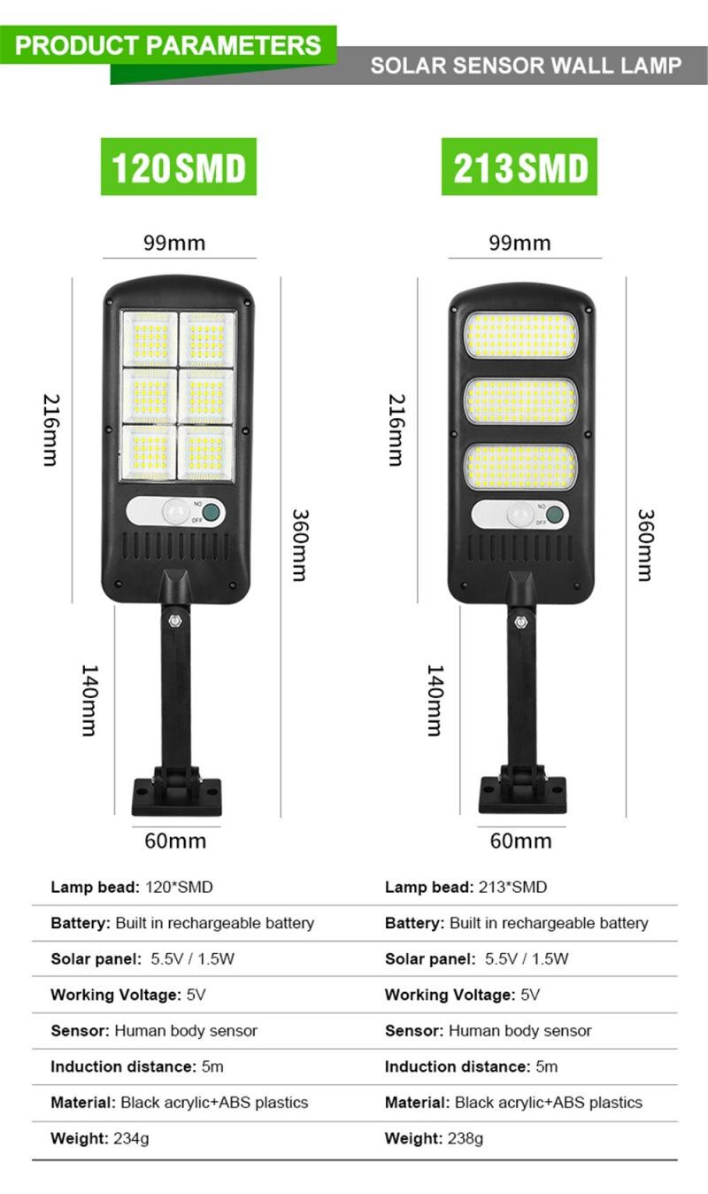 Solar LED Street Lights Outdoor Lighting PIR Motion Sensor Dimmable Wall Lamps Solar Garden Security Wall Light Waterproof Lamps