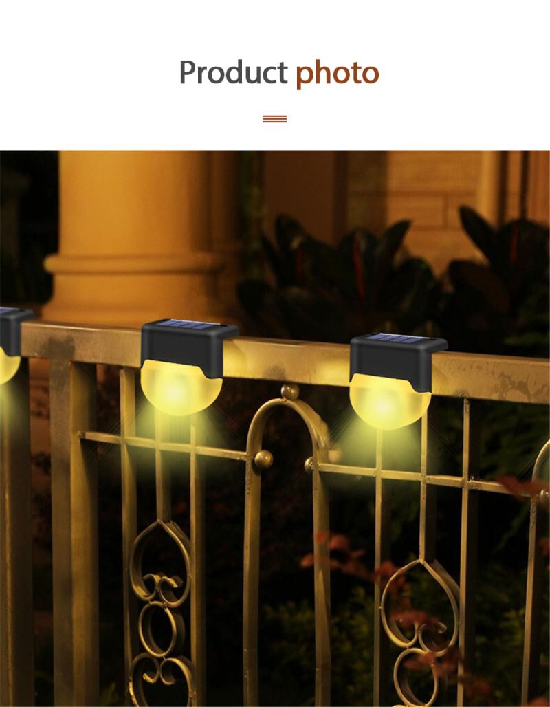 Garden Railing Fence Stair Solar Lights Outdoor Solar Lamps Waterproof Step Light Landscape Light Garden Decoration Solar Led